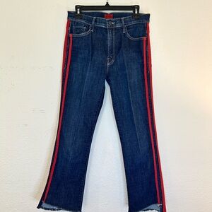 MOTHER Women's Flare Jeans with Red Stripe